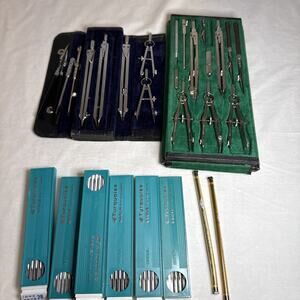 LOT of VINTAGE DRAFTING ARCHITECTURE TOOLS , Lutz , CCC,Tower + Assorted Leads